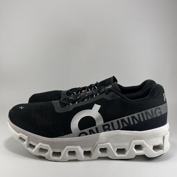 On Cloud Cloudmonster 2 Running Shoes Mens Size 12.5 Black White Frost Athletic - Picture 3 of 11